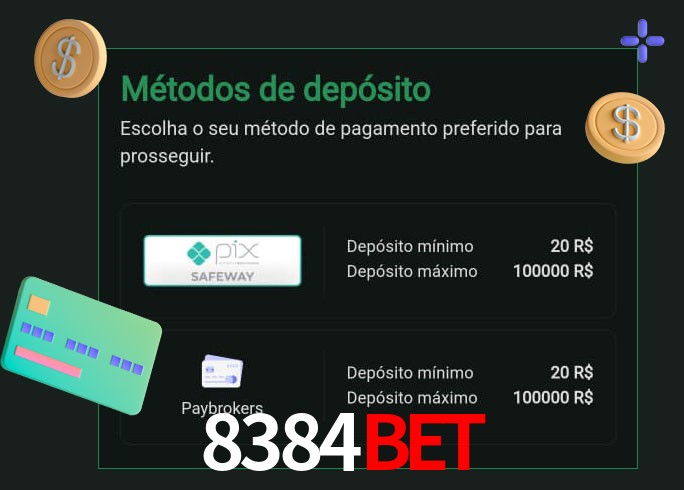 O cassino 8384bet oferece uma grande variedade de métodos de pagamento